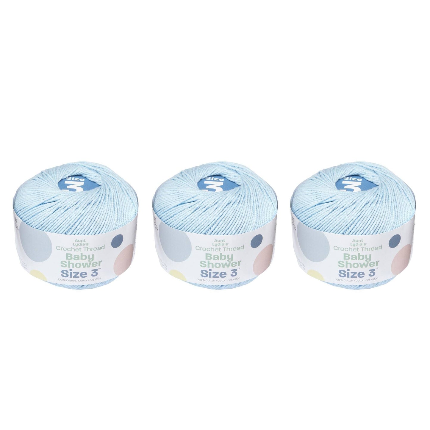 Aunt Lydia's Baby Shower Crochet Thread Size 3 (3 Pack) - Clearance shades