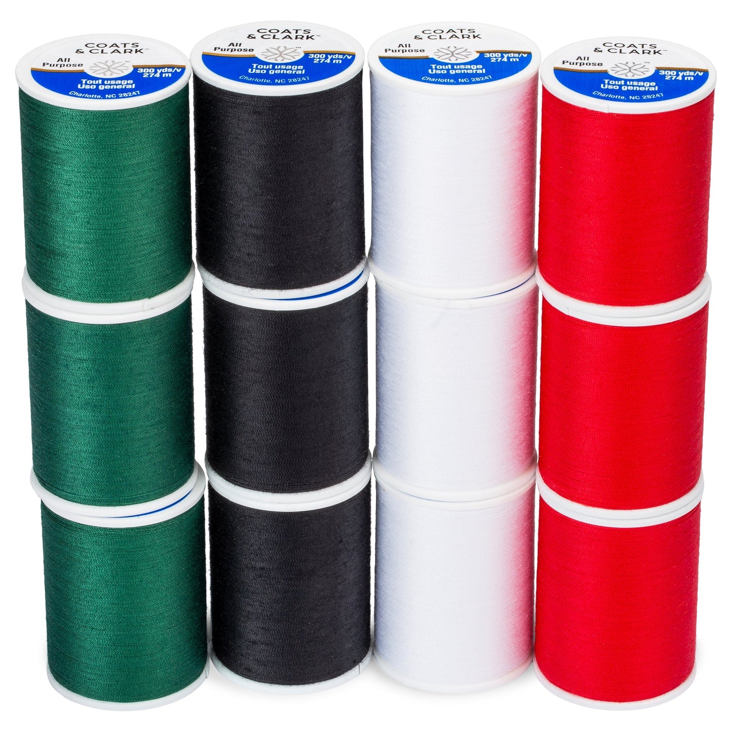 Coats & Clark All Purpose 12 Spool Assortment - Clearance shades