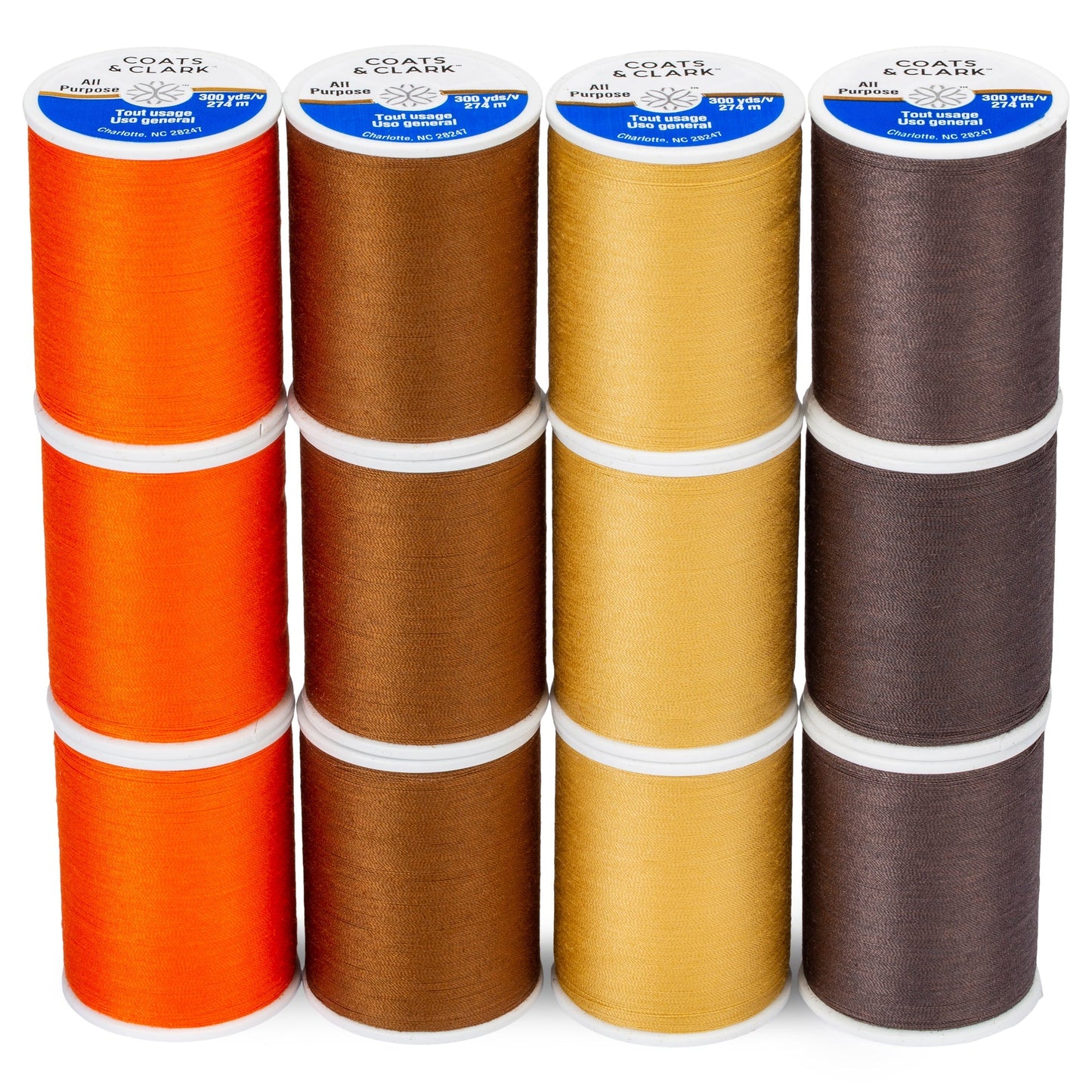 Coats & Clark All Purpose 12 Spool Assortment - Clearance shades