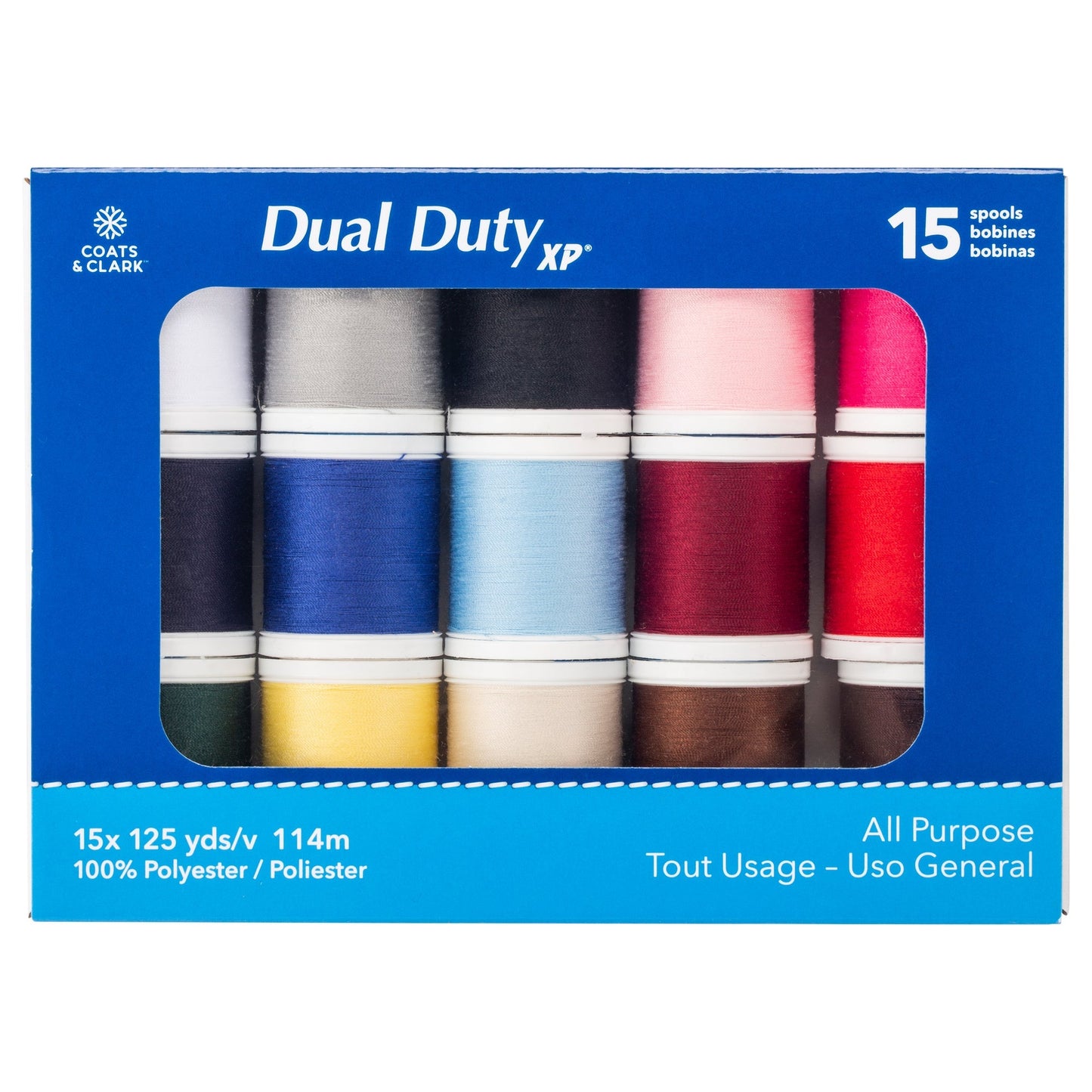Coats & Clark Dual Duty XP All Purpose Sewing Thread Set, 15 Spools