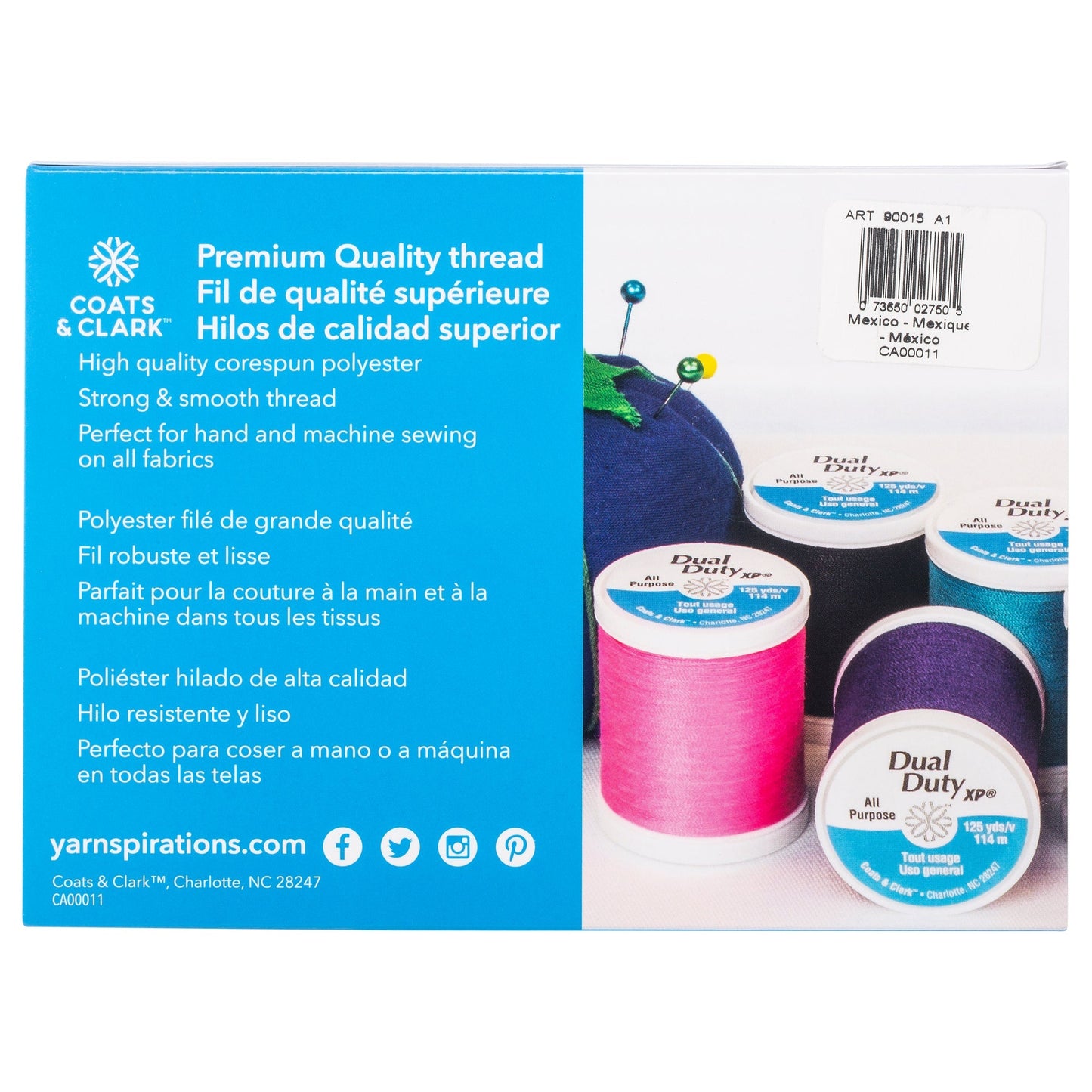 Coats & Clark Dual Duty XP All Purpose Sewing Thread Set, 15 Spools