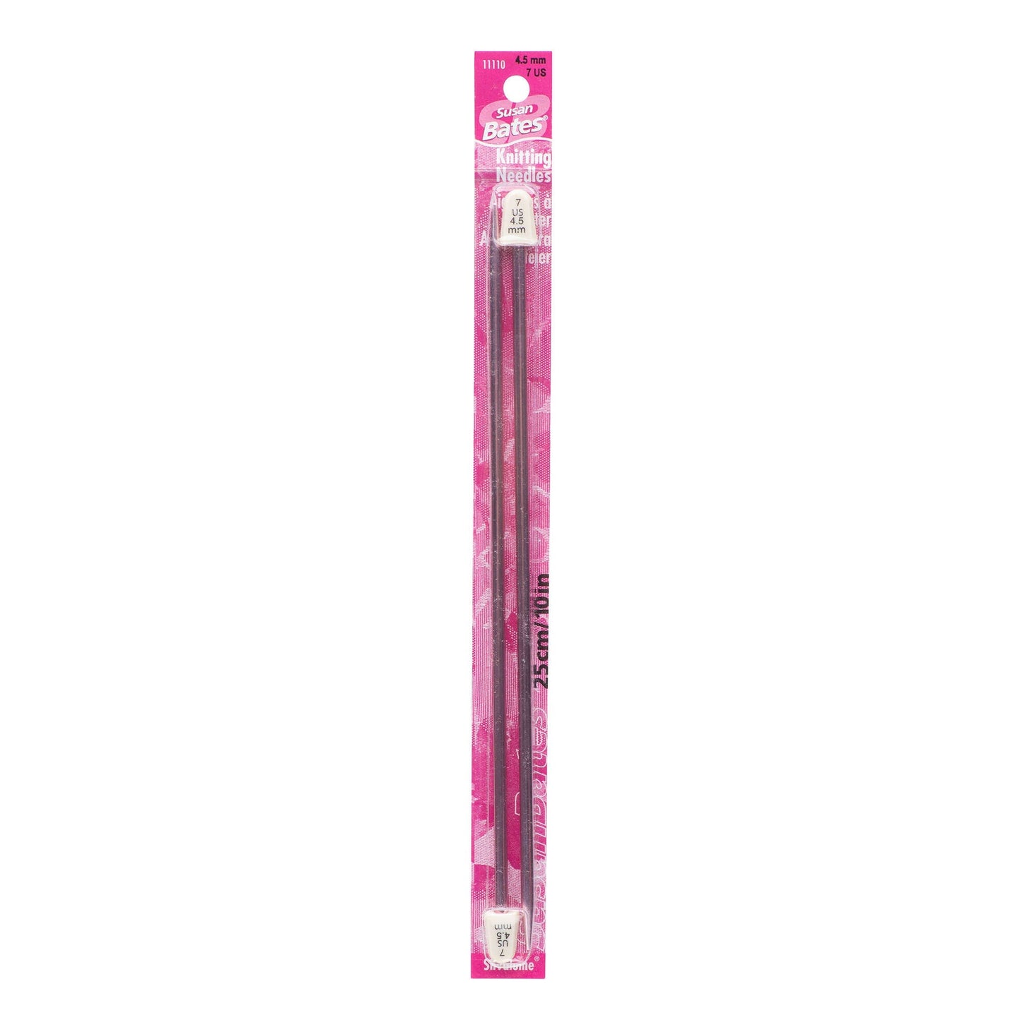 Susan Bates Silvalume 10" Single Point Knitting Needles