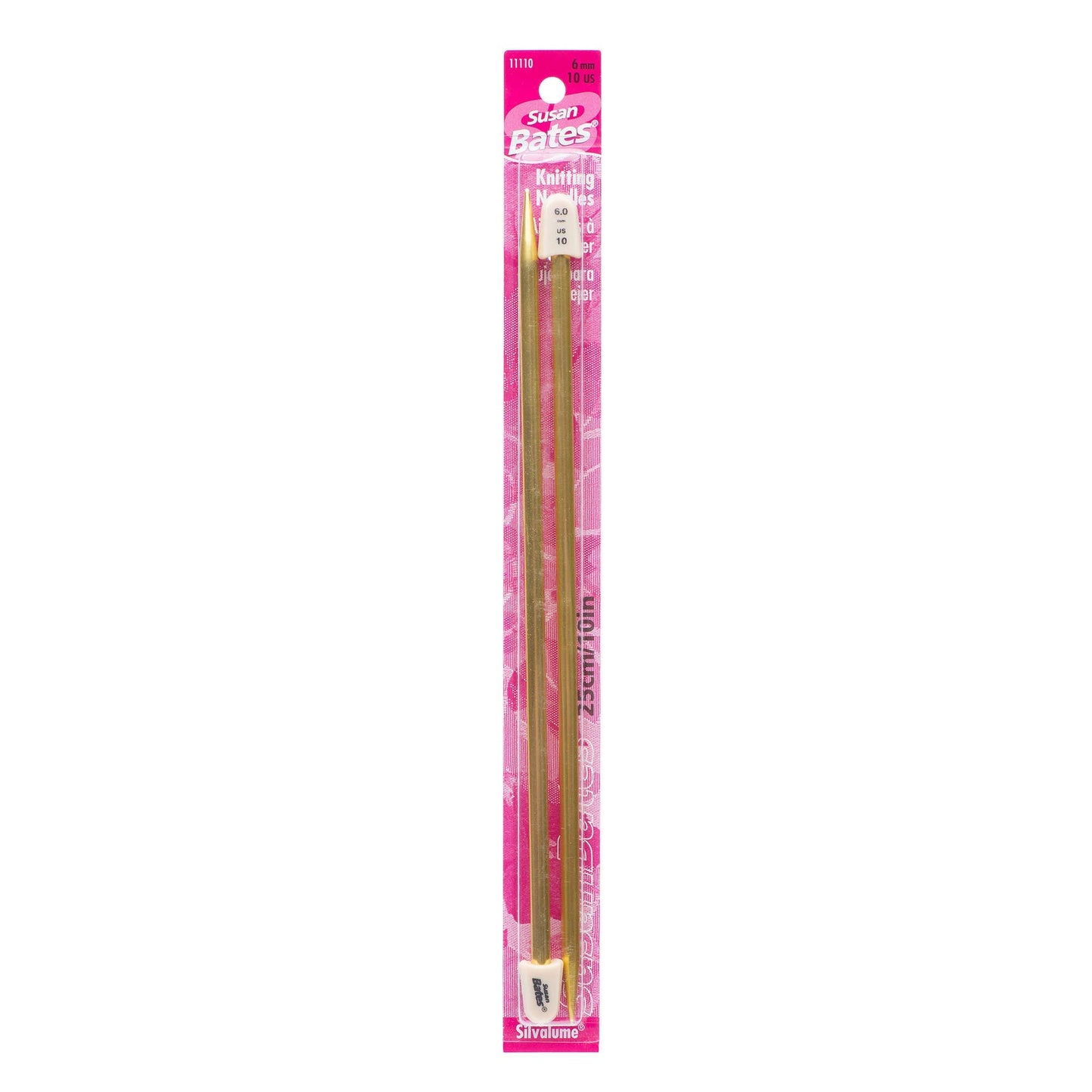 Susan Bates Silvalume 10" Single Point Knitting Needles