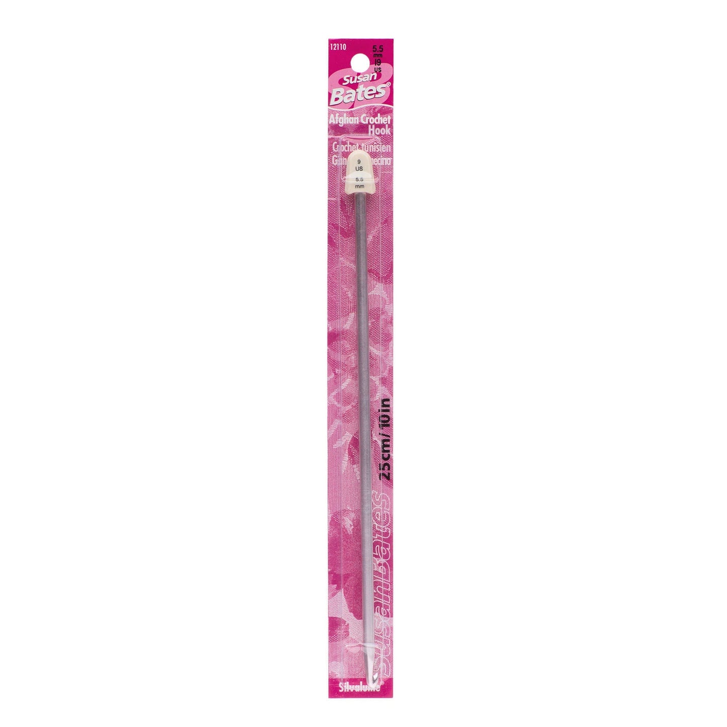 Susan Bates Silvalume 10" Afghan Crochet Hook
