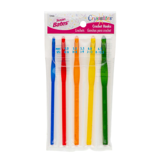 Susan Bates Crystalites Set of 5 Crochet Hooks