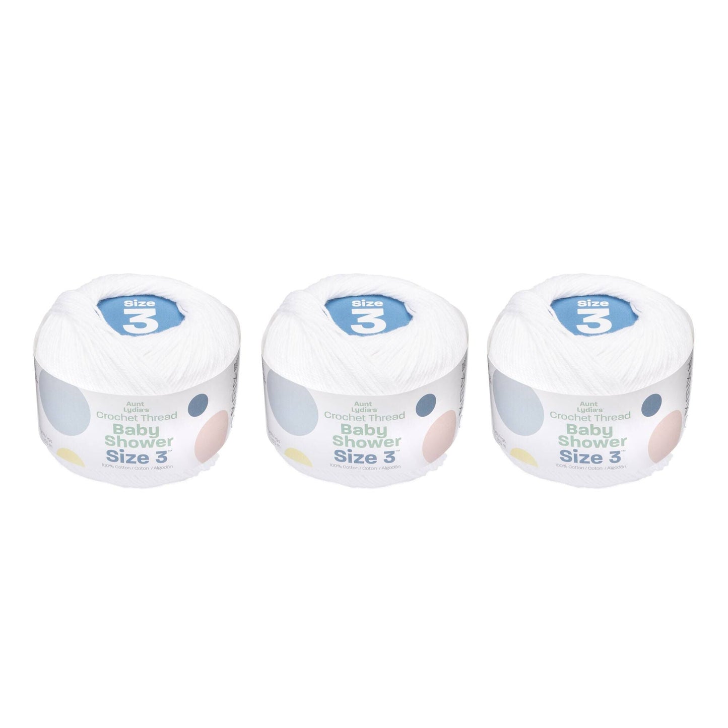 Aunt Lydia's Baby Shower Crochet Thread Size 3 (3 Pack) - Clearance shades