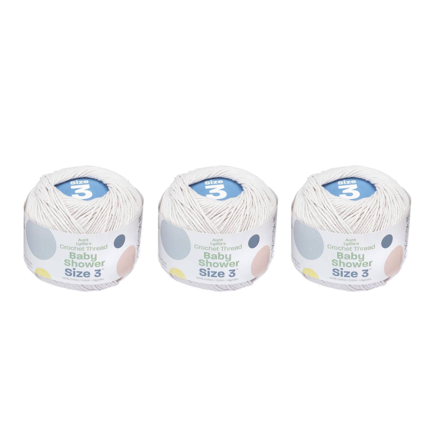 Aunt Lydia's Baby Shower Crochet Thread Size 3 (3 Pack) - Clearance shades