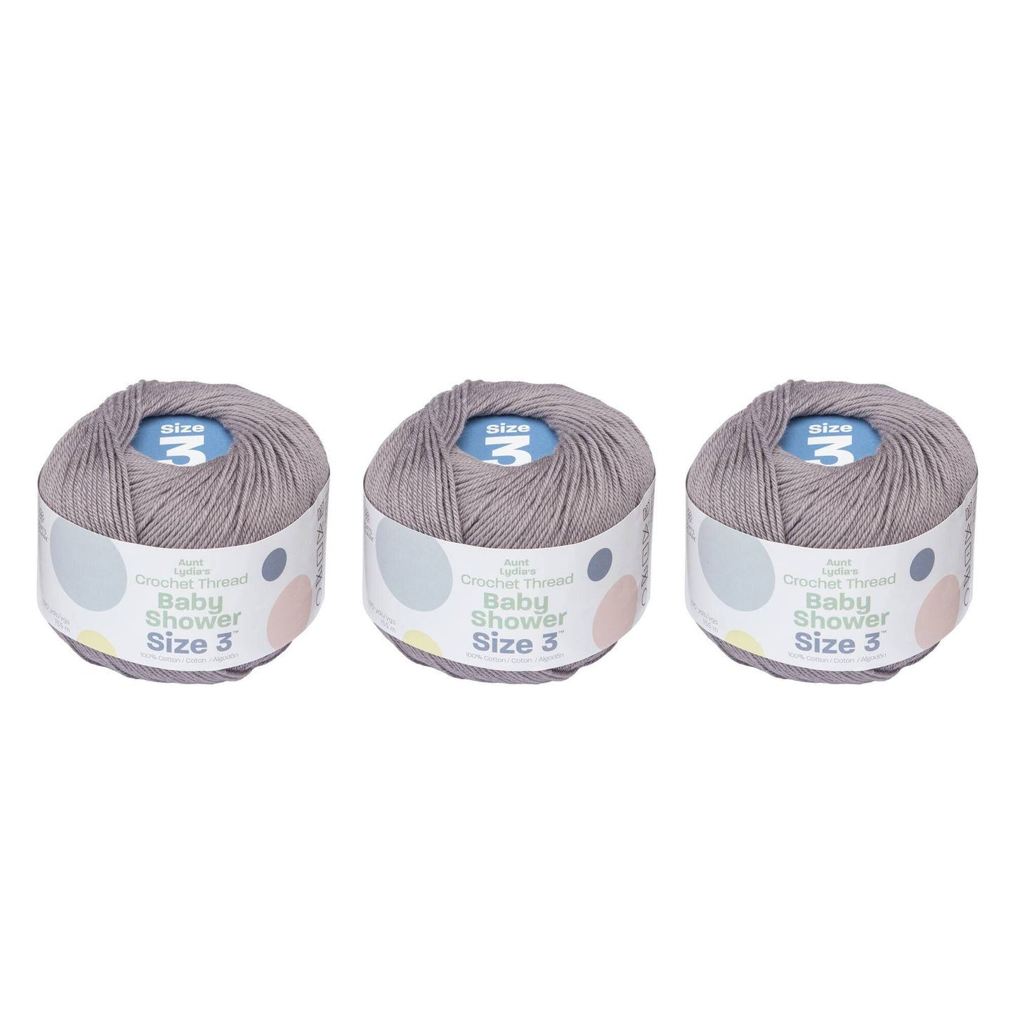 Aunt Lydia's Baby Shower Crochet Thread Size 3 (3 Pack) - Clearance shades