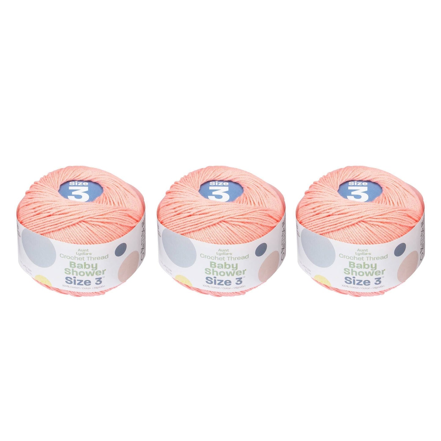 Aunt Lydia's Baby Shower Crochet Thread Size 3 (3 Pack) - Clearance shades