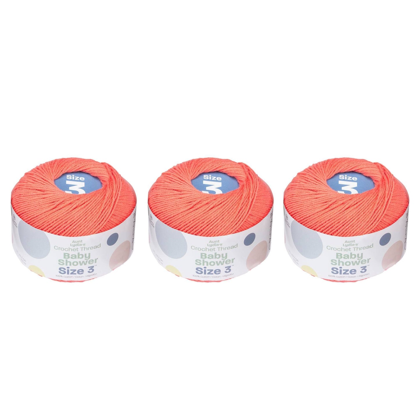 Aunt Lydia's Baby Shower Crochet Thread Size 3 (3 Pack) - Clearance shades