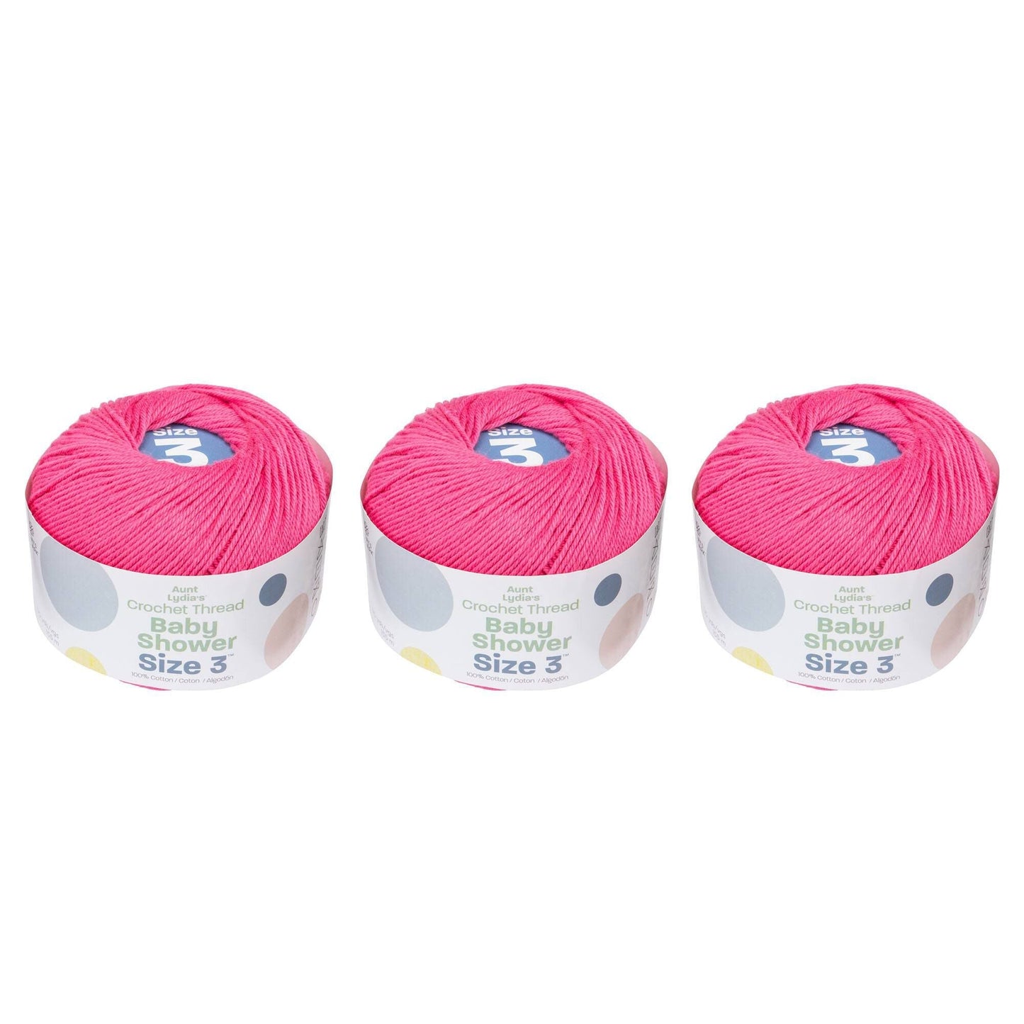 Aunt Lydia's Baby Shower Crochet Thread Size 3 (3 Pack) - Clearance shades