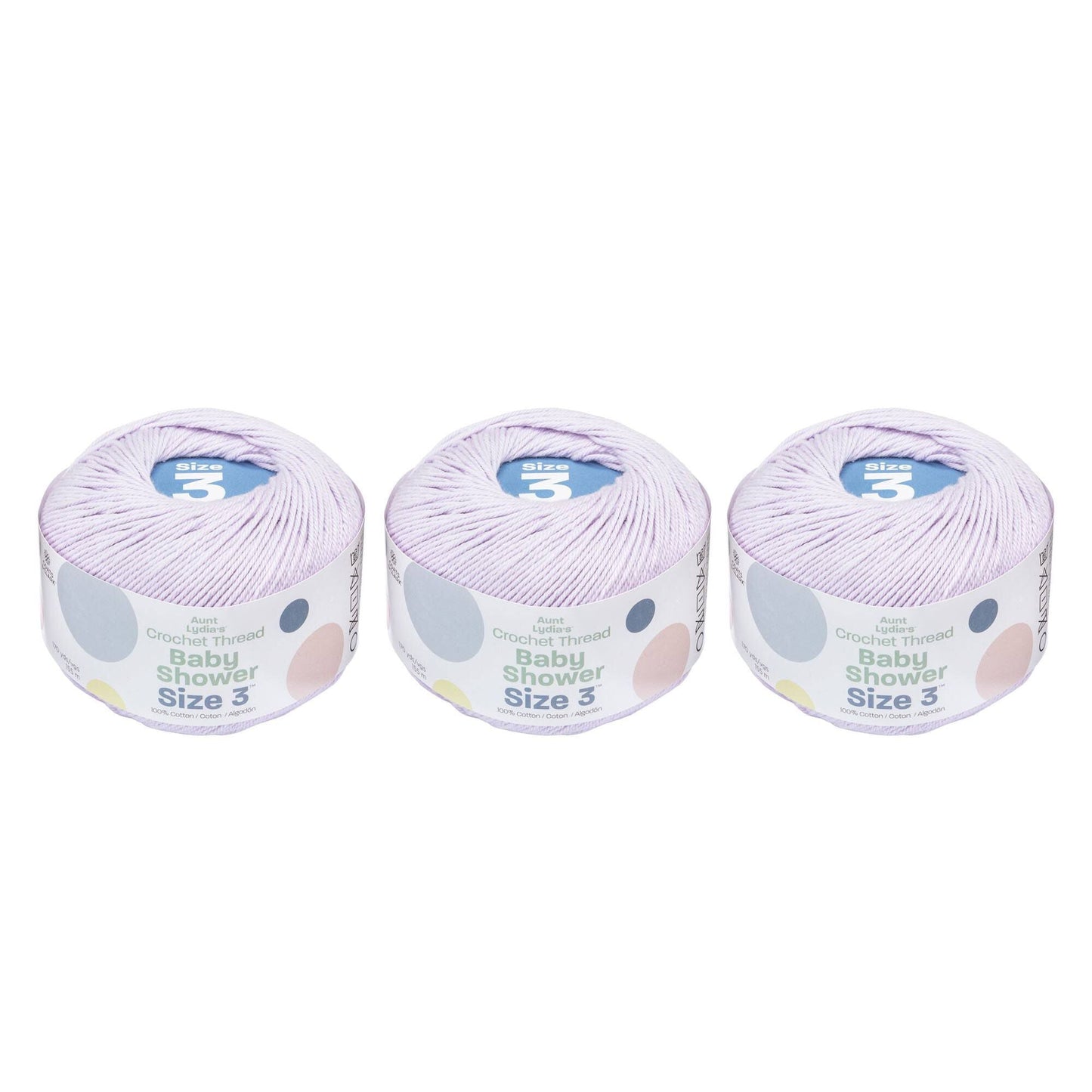 Aunt Lydia's Baby Shower Crochet Thread Size 3 (3 Pack) - Clearance shades