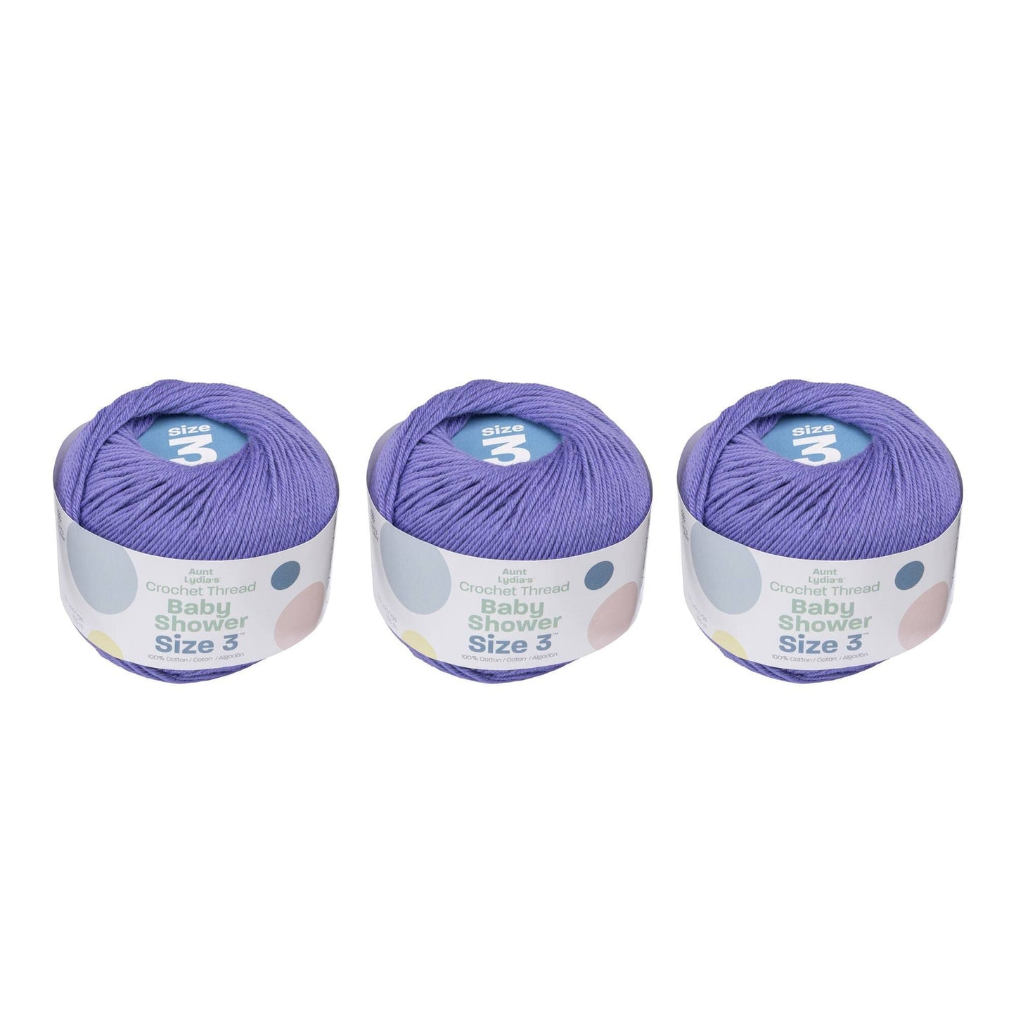 Aunt Lydia's Baby Shower Crochet Thread Size 3 (3 Pack) - Clearance shades