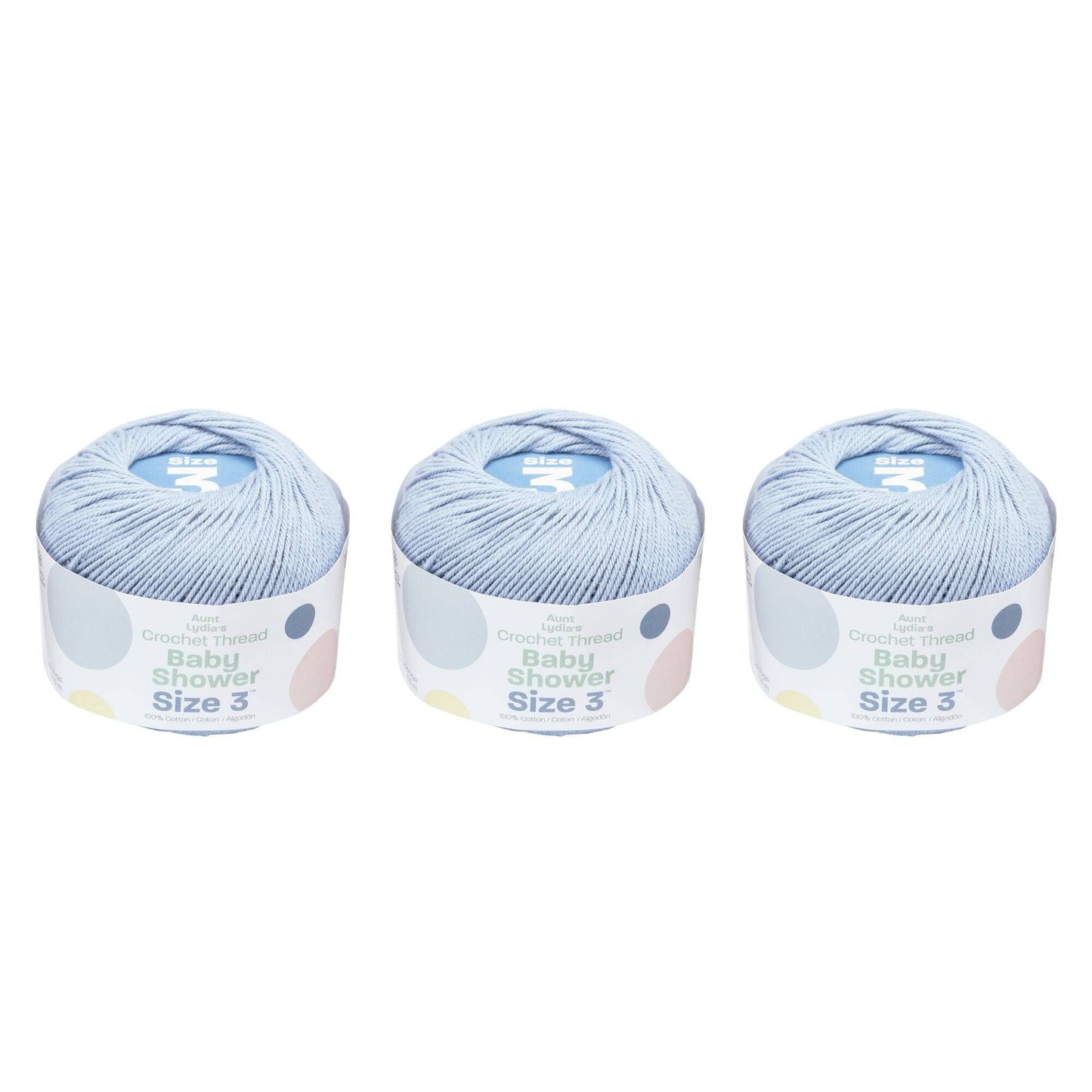 Aunt Lydia's Baby Shower Crochet Thread Size 3 (3 Pack) - Clearance shades