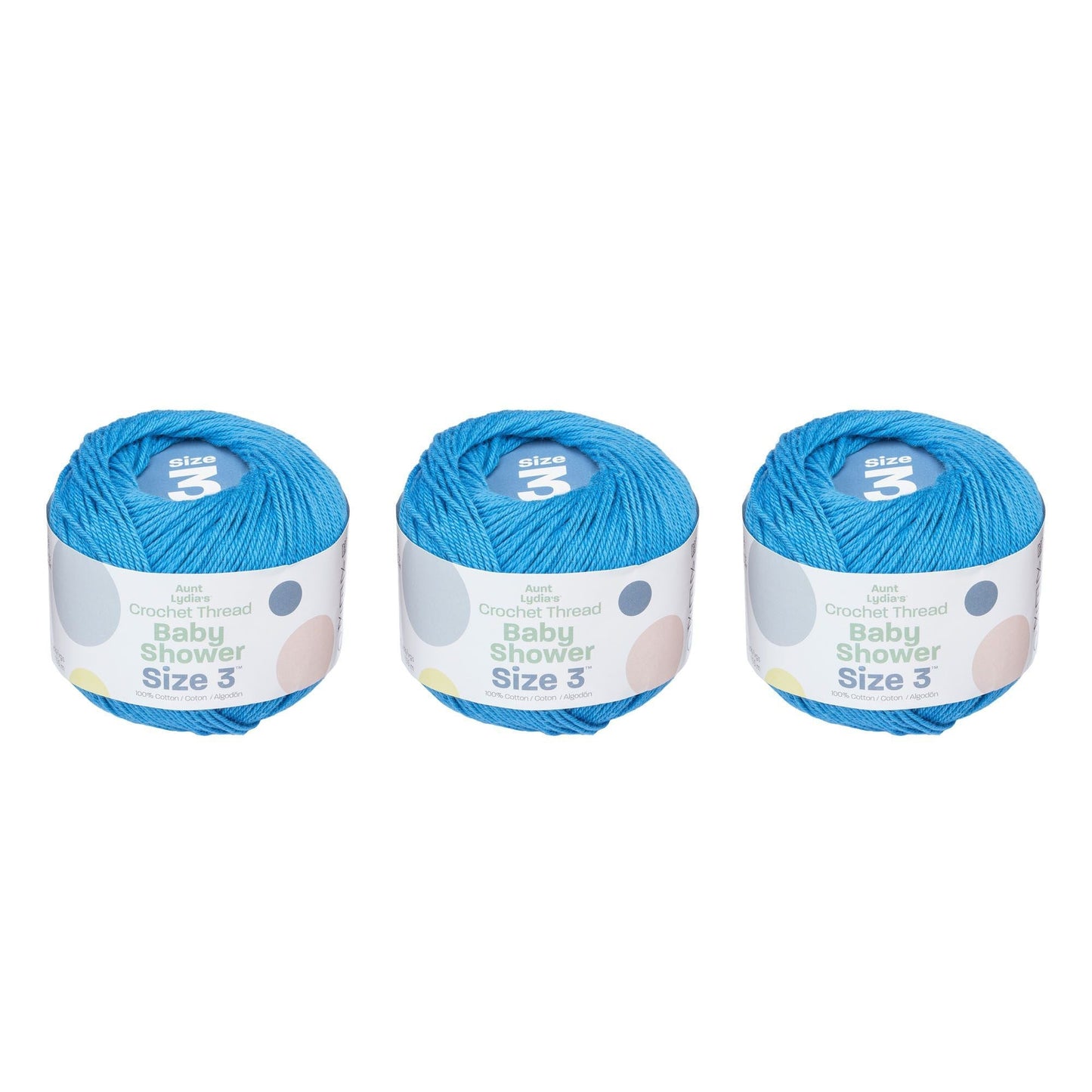 Aunt Lydia's Baby Shower Crochet Thread Size 3 (3 Pack) - Clearance shades