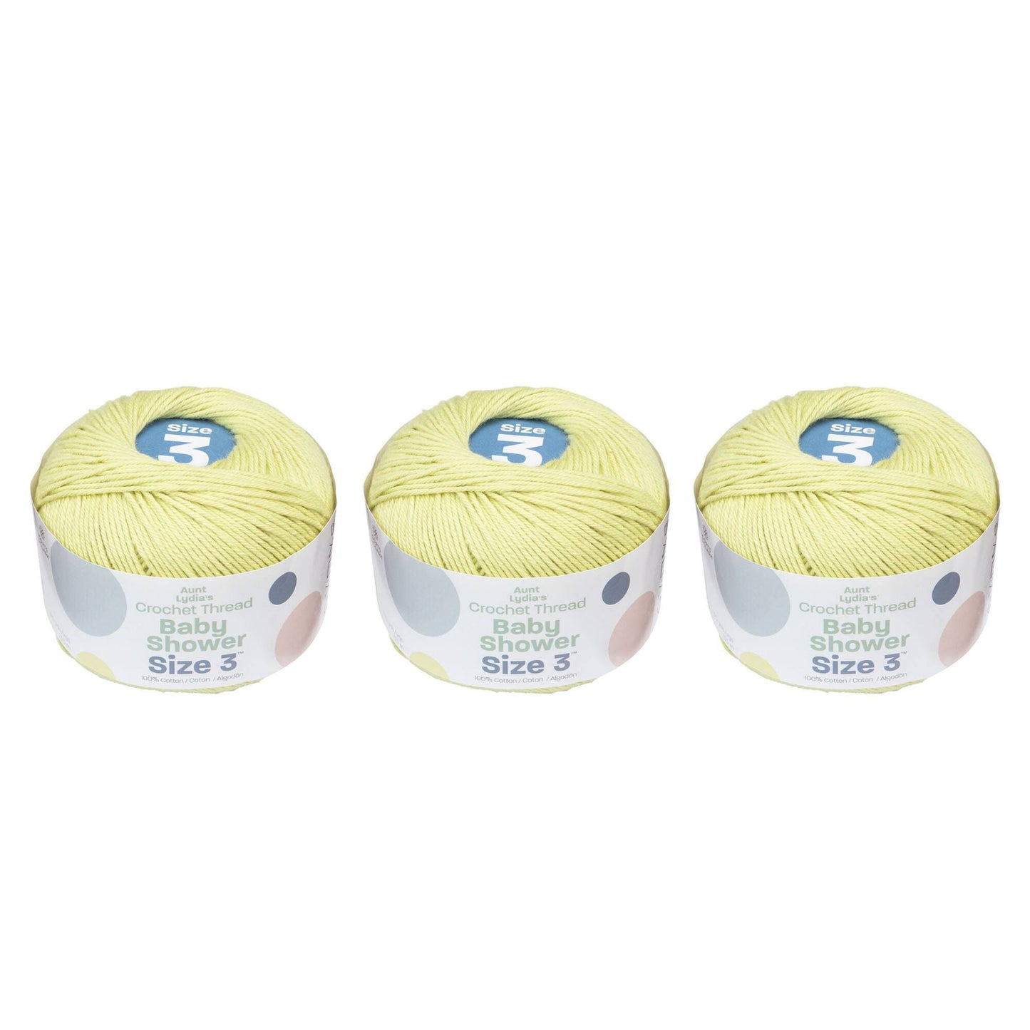 Aunt Lydia's Baby Shower Crochet Thread Size 3 (3 Pack) - Clearance shades
