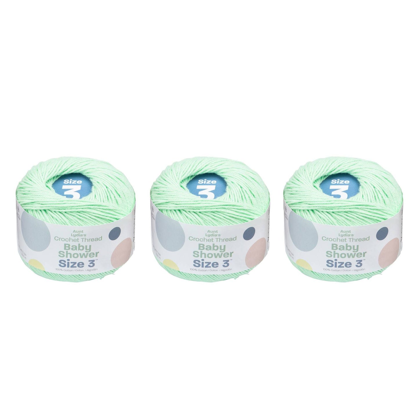 Aunt Lydia's Baby Shower Crochet Thread Size 3 (3 Pack) - Clearance shades