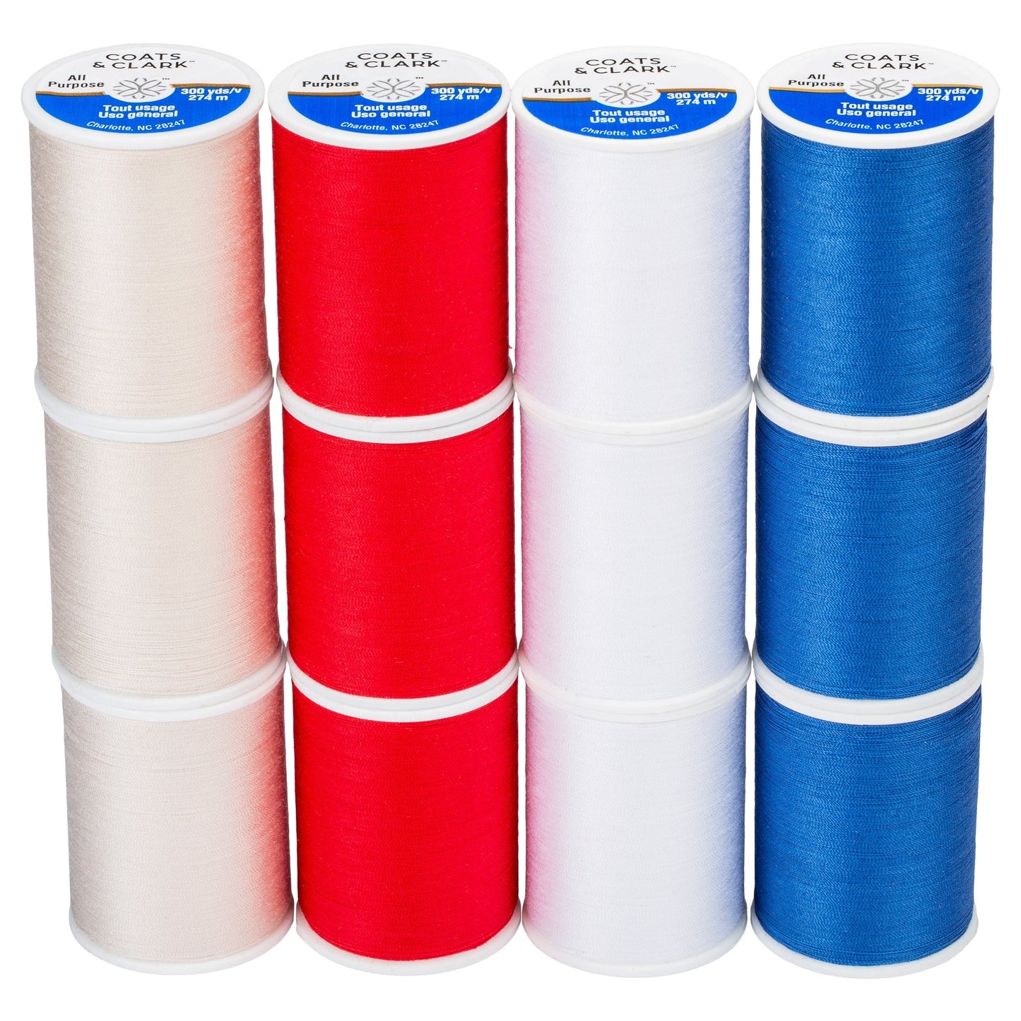Coats & Clark All Purpose 12 Spool Assortment - Clearance shades
