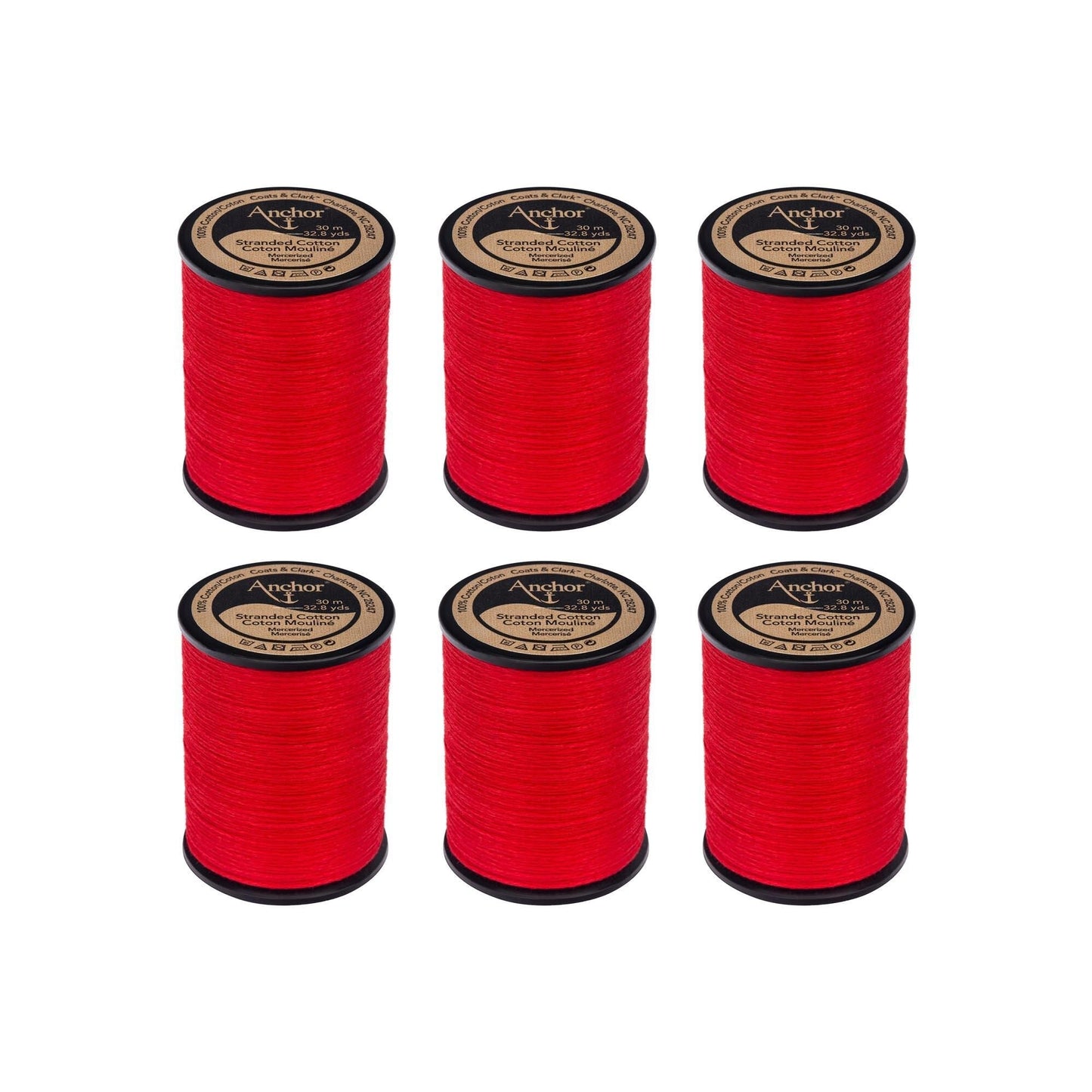 Anchor Spooled Cotton 30 Meters (6 Pack) - Clearance shades