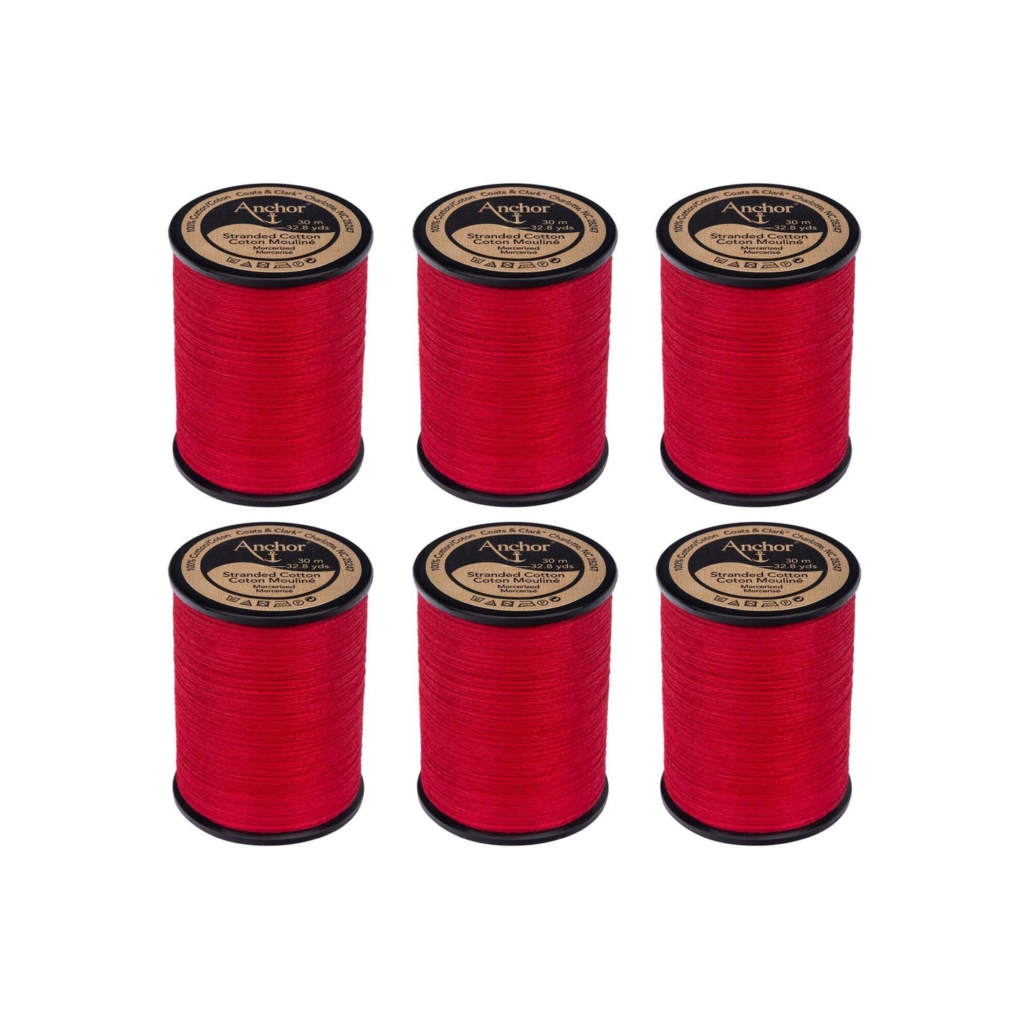 Anchor Spooled Cotton 30 Meters (6 Pack) - Clearance shades
