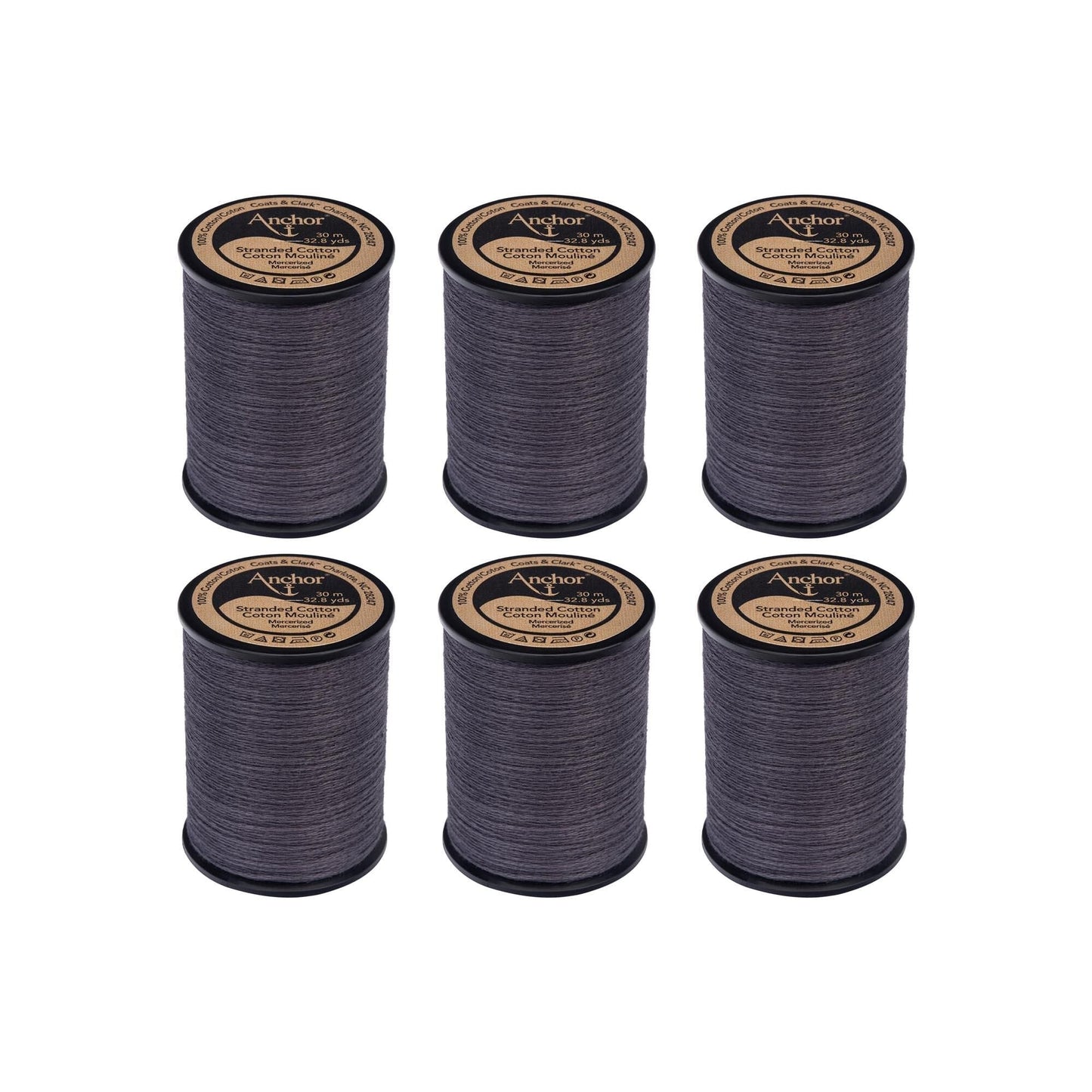 Anchor Spooled Cotton 30 Meters (6 Pack) - Clearance shades