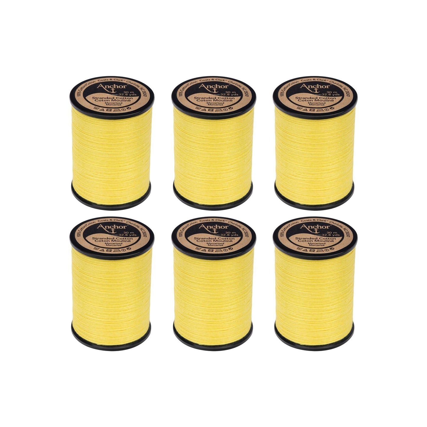Anchor Spooled Cotton 30 Meters (6 Pack) - Clearance shades