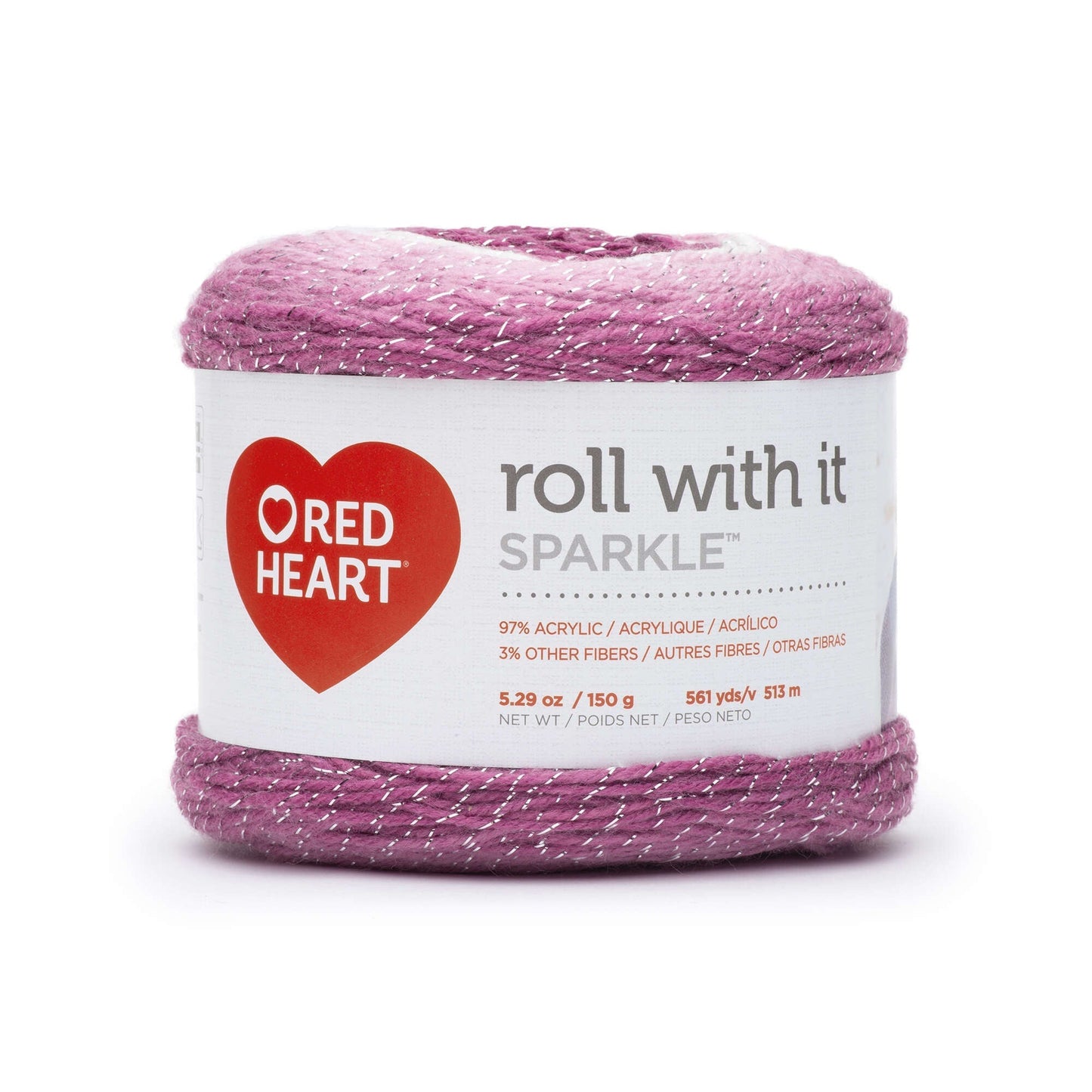 Red Heart Roll With It Sparkle Yarn - Clearance shades